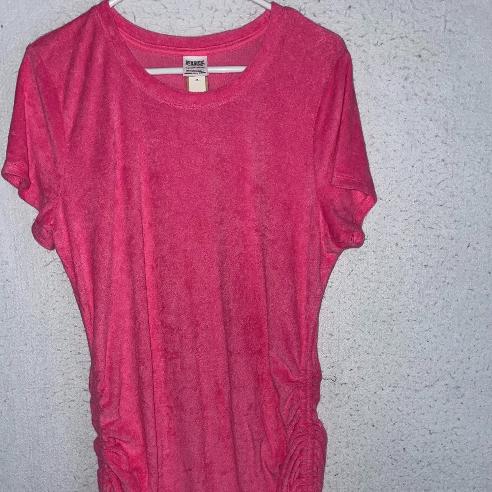 Victoria's Secret PINK Terry Cloth Dress Ruched Side Dress sz XL Women's NWT NEW